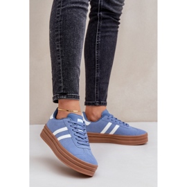 Sportssneakers til kvinder på platformen, blå 2