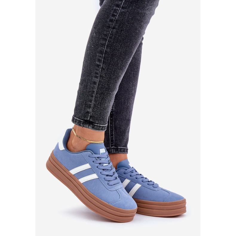 Sportssneakers til kvinder på platformen, blå 1