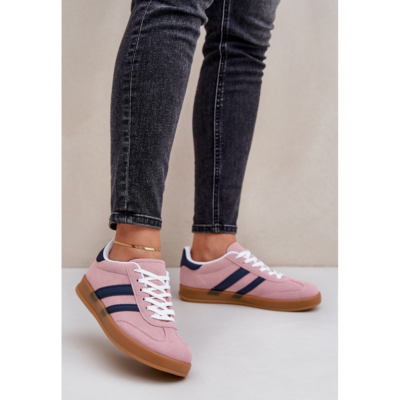 Lave sneakers til kvinder, lyserøde 2
