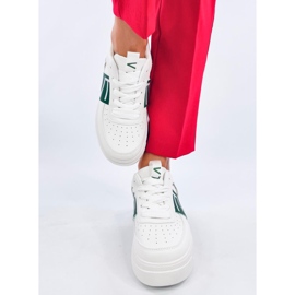Platformsneakers til kvinder, hvide og grønne 1