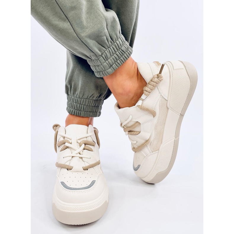 Beige platformssneakers til kvinder 2