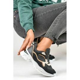 Damesneakers med tyk sål, sort 9062-B 2