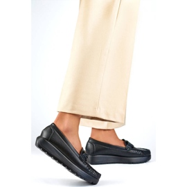 Dame loafers med tyk sål, sort 24-21339B 2