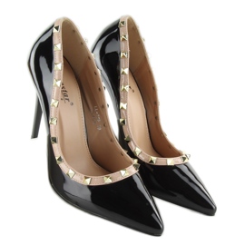 Pumps på en stilethæl Valentina sort LL-76P Sort brun 1