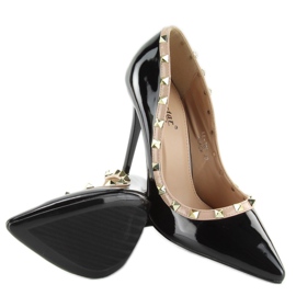 Pumps på en stilethæl Valentina sort LL-76P Sort brun 2