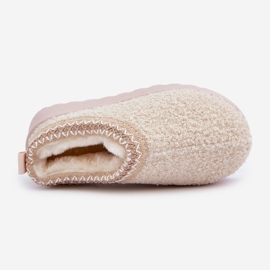 Børns snestøvler med pels, fåreskindstype, lys beige 1
