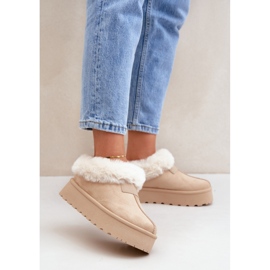 Beige platform snestøvler til kvinder 1