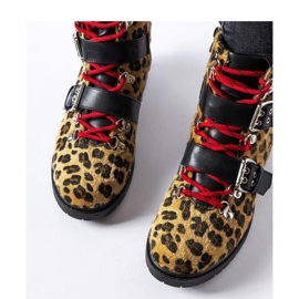 Sorte og beige ankelstøvler med leopardprint Baltimore - Solea 1