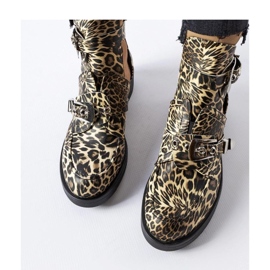 Støvler med leopardprint sort 1