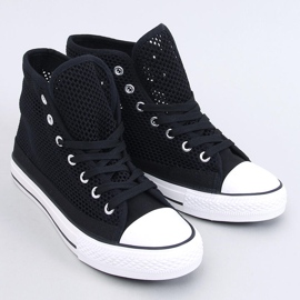 Gennembrudte high-top sneakers Sort 1