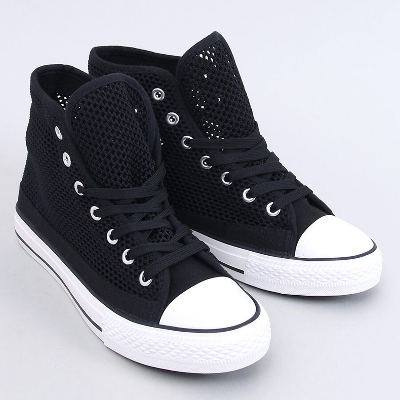 Gennembrudte high-top sneakers Sort 1