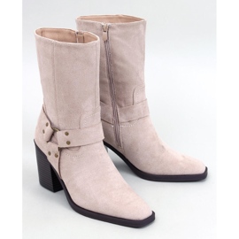 Beige ruskinds cowboystøvler 1