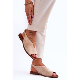 Lewski 3220/X Beige suede sandaler 2