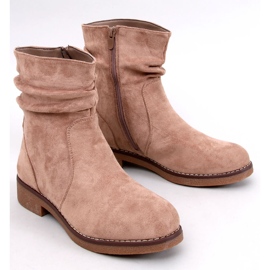 Khaki flæsede ankelstøvler beige 1