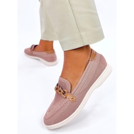 Seastar Openwork loafers med lyserød kæde 2