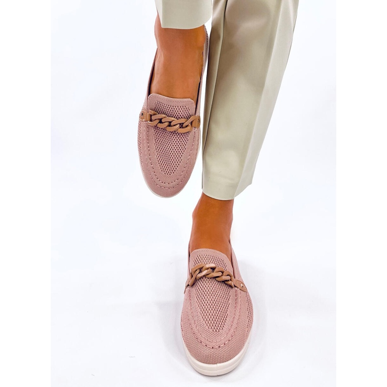Seastar Openwork loafers med lyserød kæde 1