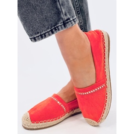 Espadrilles kvinders orange med zirkoner 2