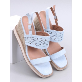 Openwork Espadrilles på blå kiler 1