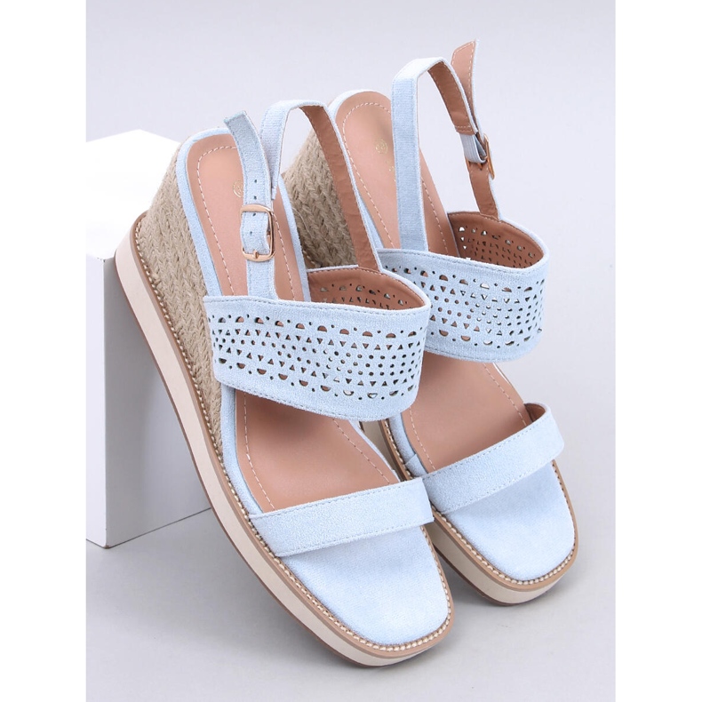 Openwork Espadrilles på blå kiler 1