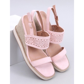 Openwork Espadrilles på en lyserød kil 1