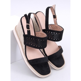 Sorte kile espadrillesandaler 1