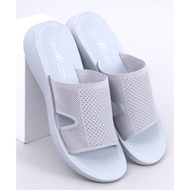 Kvinders åbne arbejde flip -flops blød grå 1