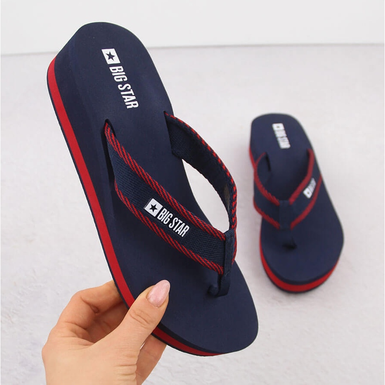Kile-flip-flops til kvinder, marineblå Big Star NN274A725 1