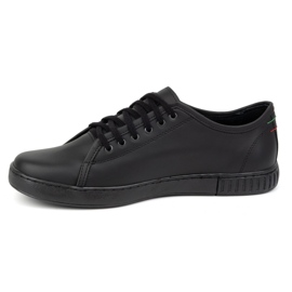 Polbut Herre lædersko Casual 2129 sort 1
