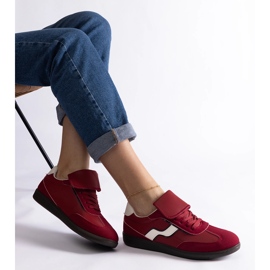 Røde lave sneakers med snøre 1