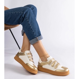Guld sneakers med velcrolukning gylden 2