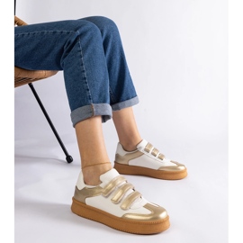 Guld sneakers med velcrolukning gylden 1