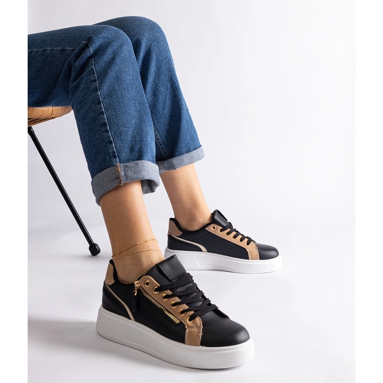 Sorte sportssneakers til kvinder 1