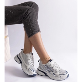 Blå sportssneakers til kvinder hvid 2