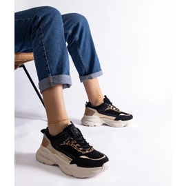 Sorte sneakers med glitterindlæg 1