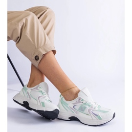 Hvid og grøn klassiske sports -sneakers 1