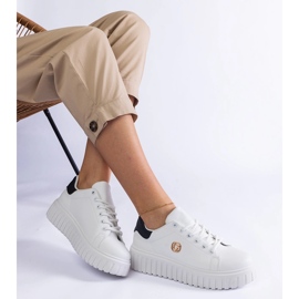 Hvide og sorte sneakers med tyk sål 1