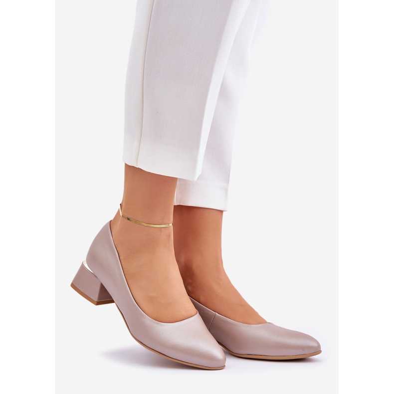 Lewski Shoes Lewski læderpumper 3118 mørk beige 1