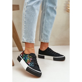 Kvinders sneakers i sorte hjerter 2