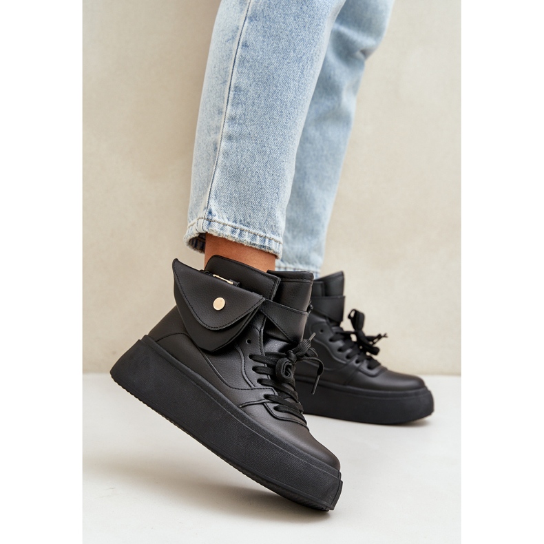Høje sneakers med en pose på den sorte platform 2