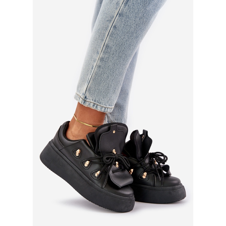 Platform sneakers til kvinder sorte 1