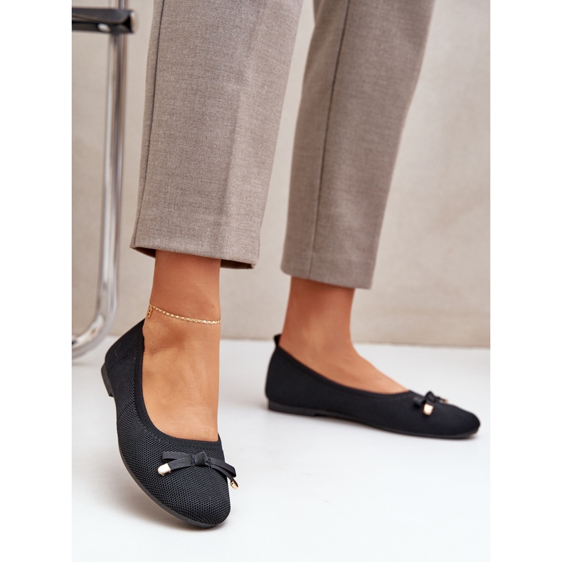 Mesh ballerinas med en sort bue 2