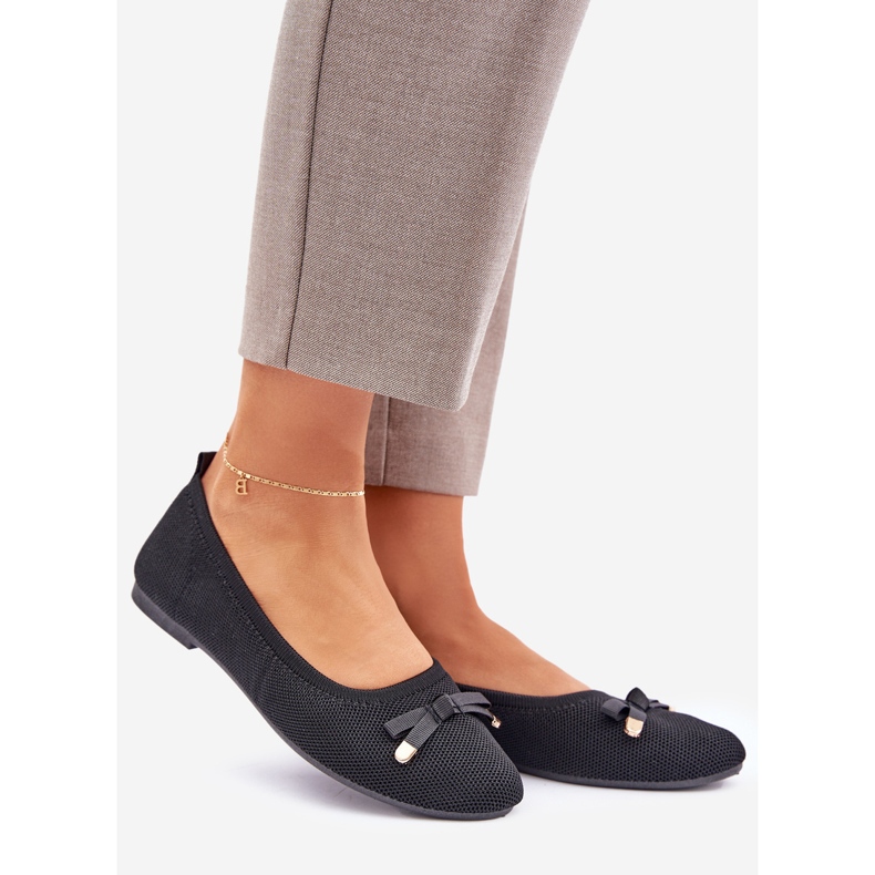 Mesh ballerinas med en sort bue 1