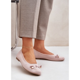 Mesh ballerinas med en lyserød bue 2