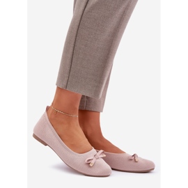 Mesh ballerinas med en lyserød bue 1