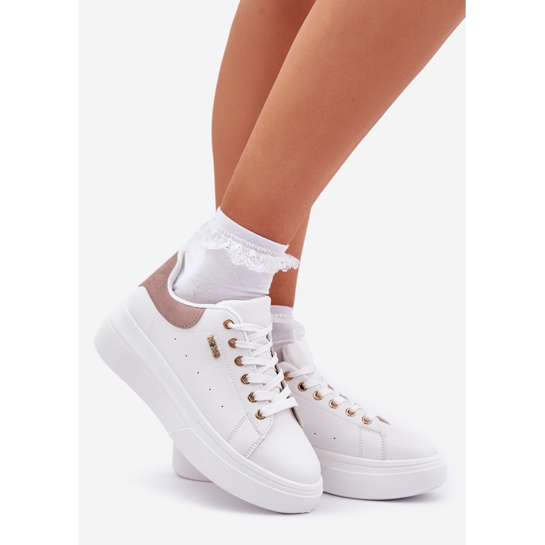 Kvinders sneakers på platformen Eco Leather White hvid 1