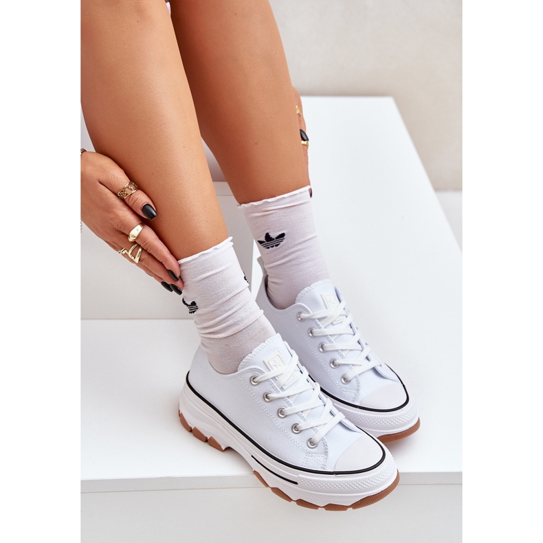 News Lav kvinders sneakers på platformen White hvid 2