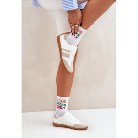 Lav kvinders sneakers med øko læder beige og hvid 2