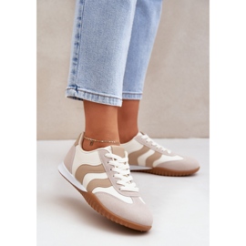 Klassiske kvinders sneakers med Eco Leather Beige 2