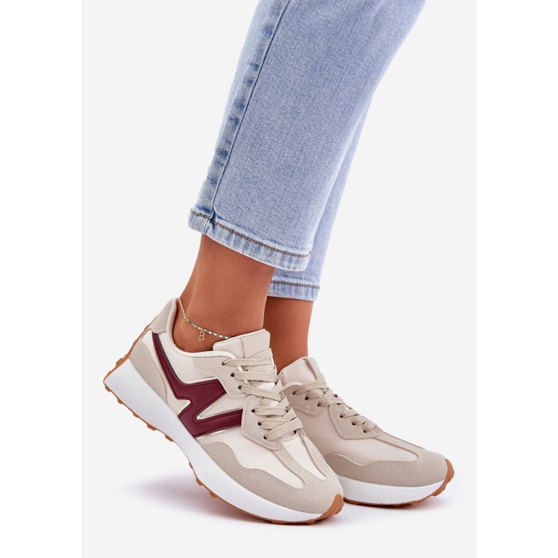 Beige-ban sneakers sneakers sportssko 1