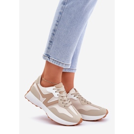 Beige damesneakers sportssko 1